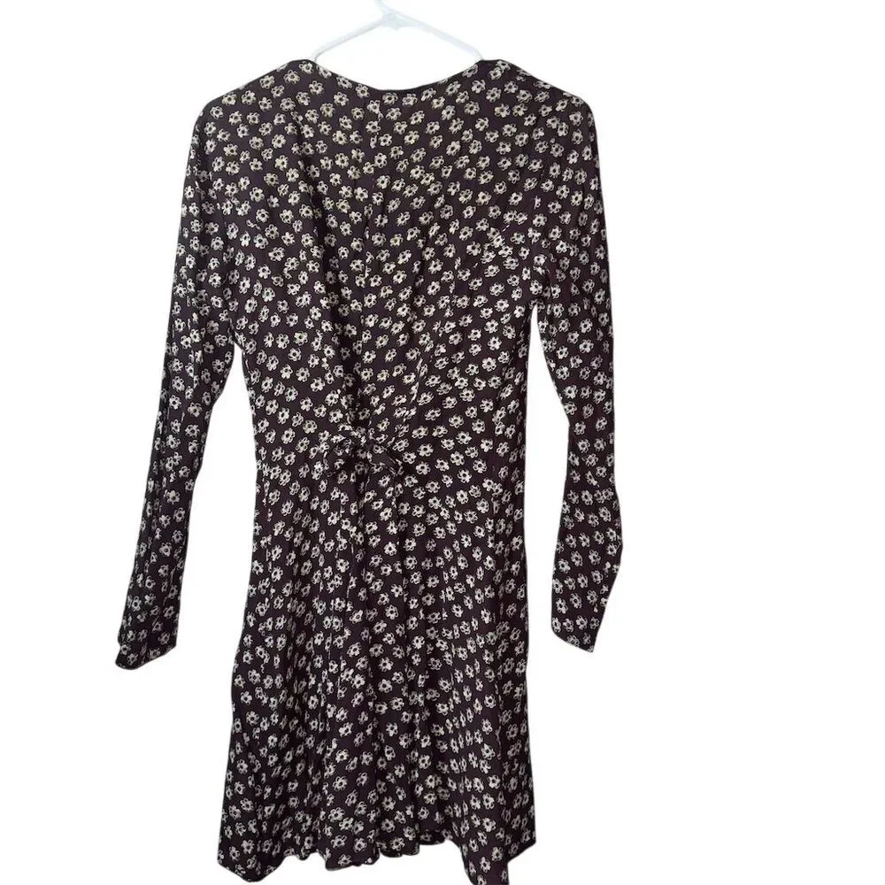 Rampage Women's Vintage Ditzy Floral Short Dress Long Sleeve‎ Multicolor Size M